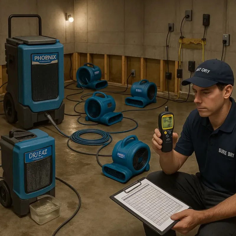 Structural Drying and Dehumidification process in North Richmond, CA